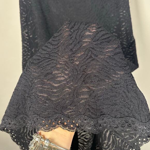 Black Animal Print Semi Sheer Stretchy Mini Slip Dress Women's Medium - Picture 3 of 6